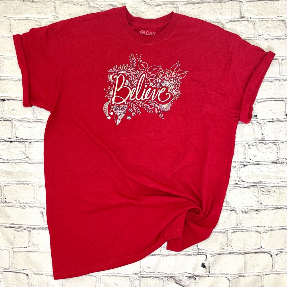 Silver Holographic Believe T-shirt unisex